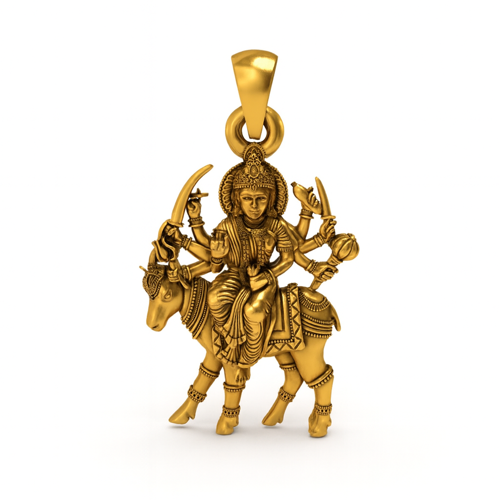 Silver Meldi Maa Pendant ( Gold-Plated )