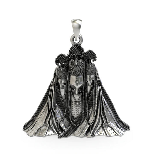 Pitambara Bagalamukhi Mata Pendant | Nalkheda Wali Mataji 925 Silver Locket for Protection & Power