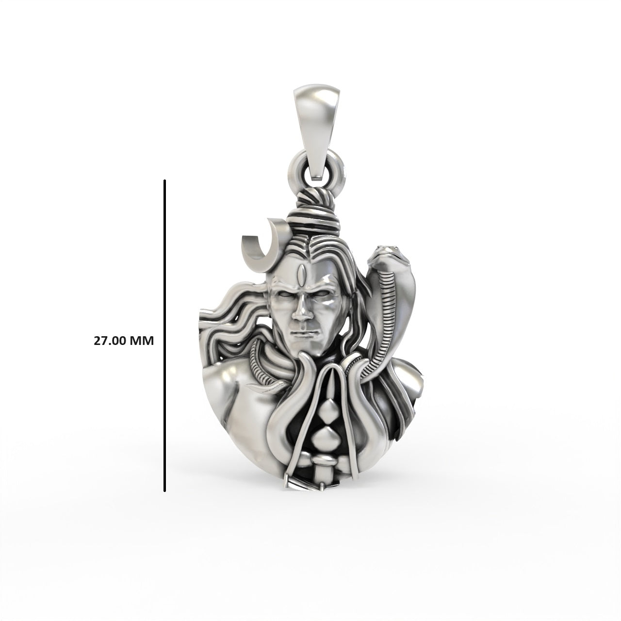 Silver Mahadev Face Pendant ( Gold-Plated )