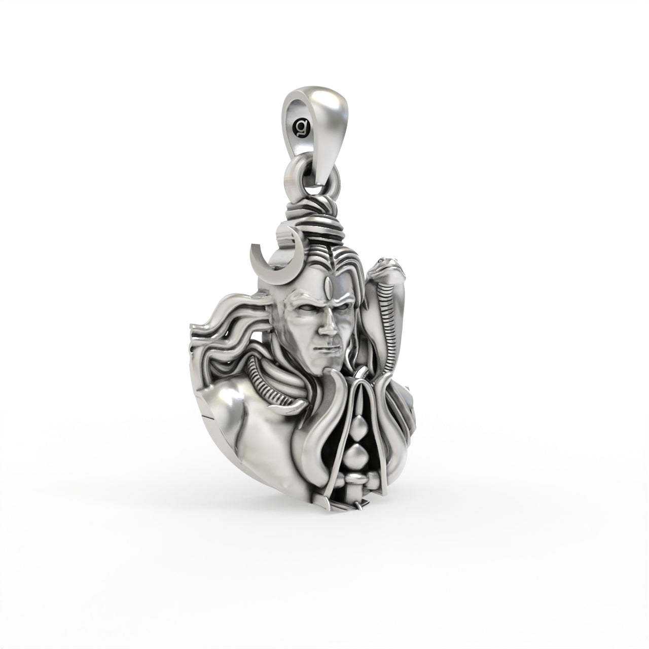 Silver Mahadev Face Pendant ( Gold-Plated )