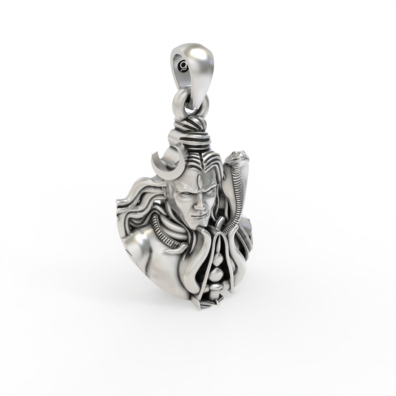 Silver Mahadev Face Pendant ( Gold-Plated )