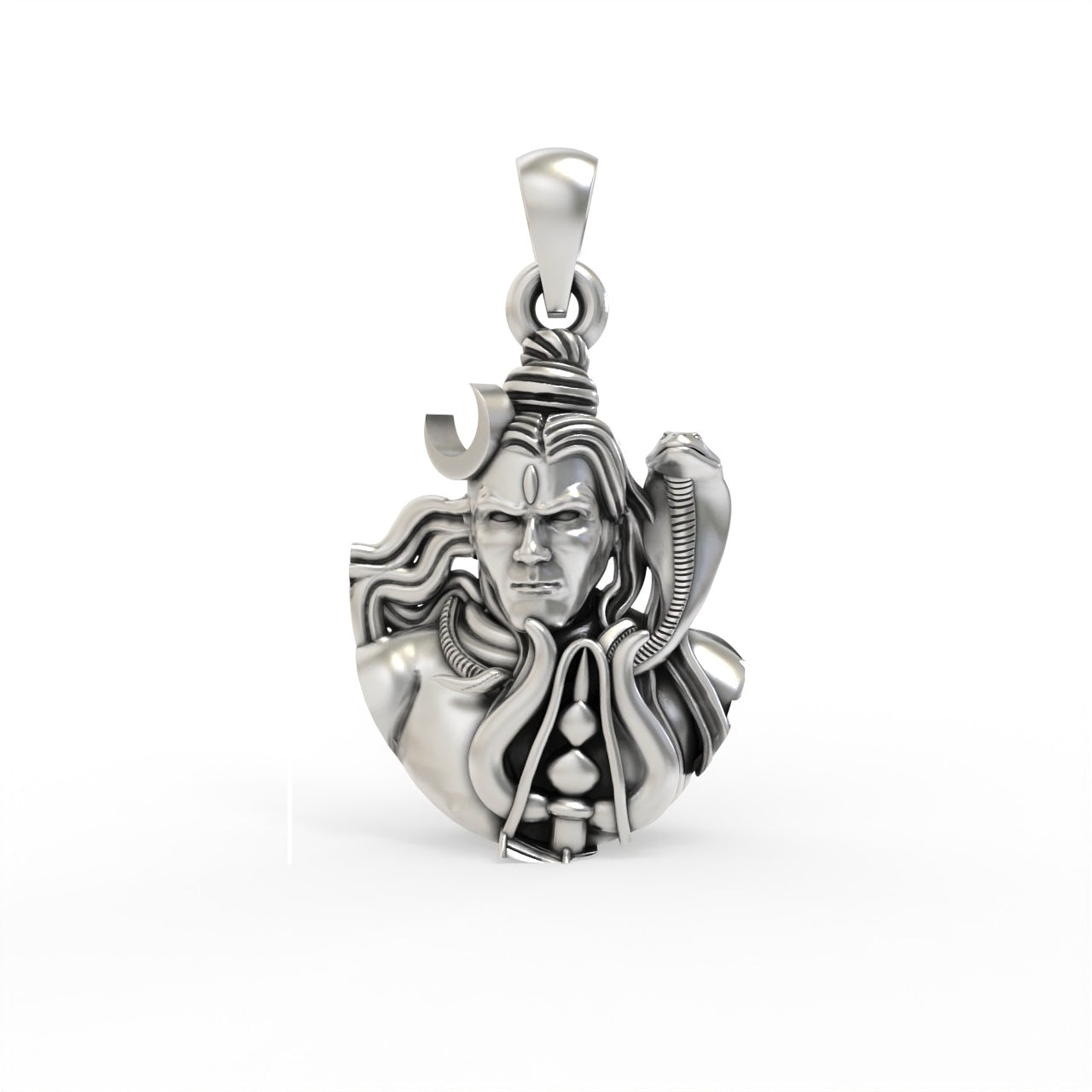 Silver Mahadev Face Pendant ( Gold-Plated )