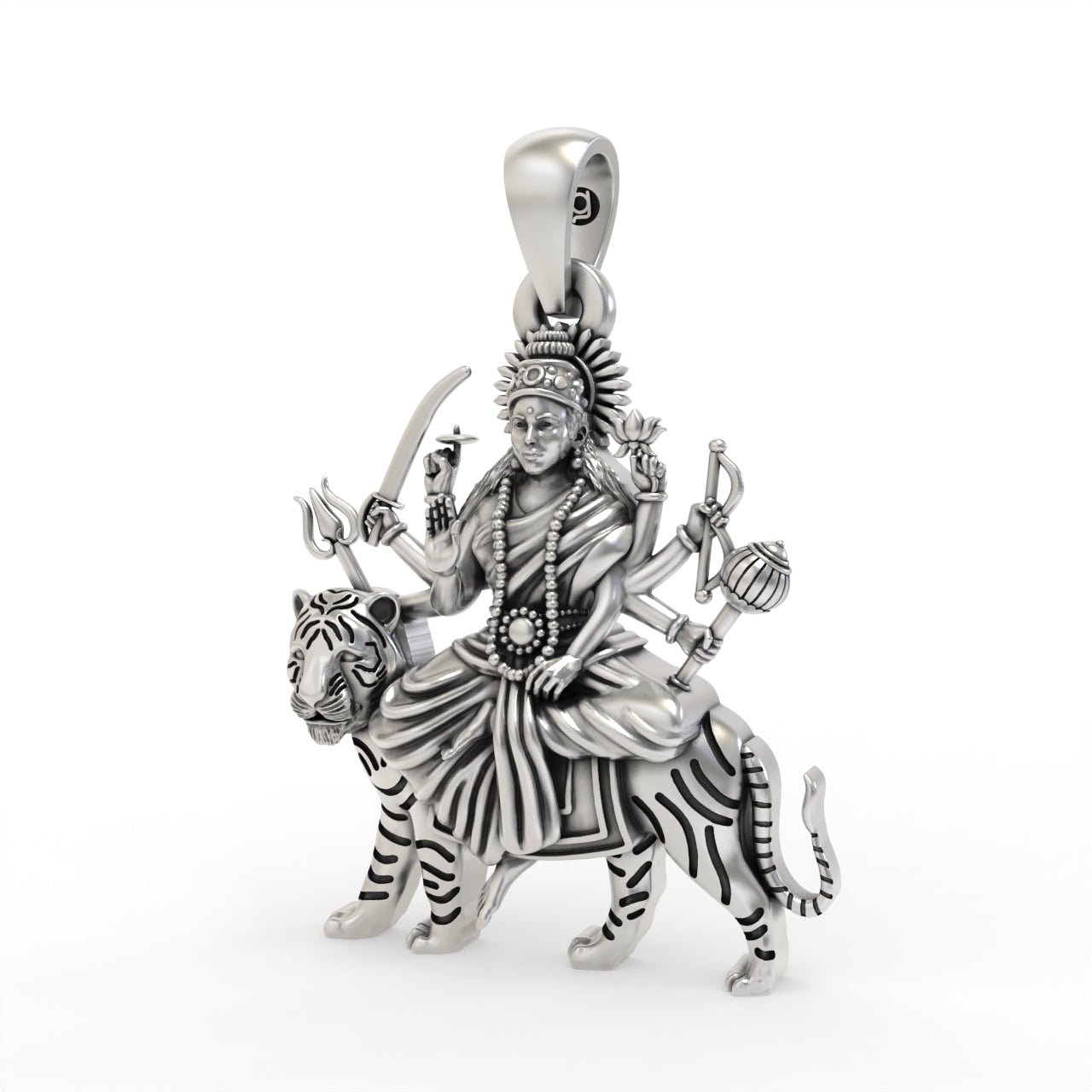 Silver Ambe Maa Pendant ( Gold-Plated )