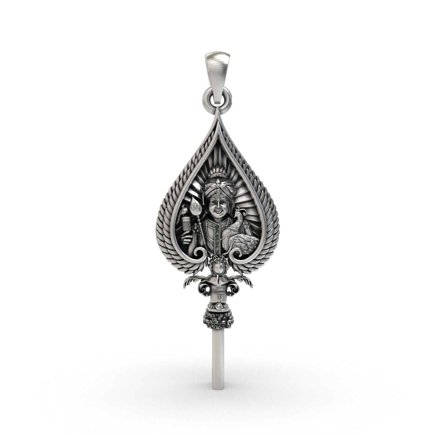 925 Silver Vel Pendant with Murugan Face