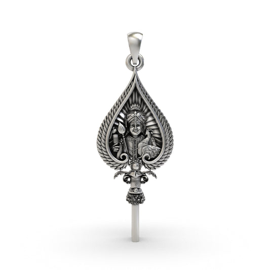 925 Silver Vel Pendant with Murugan Face