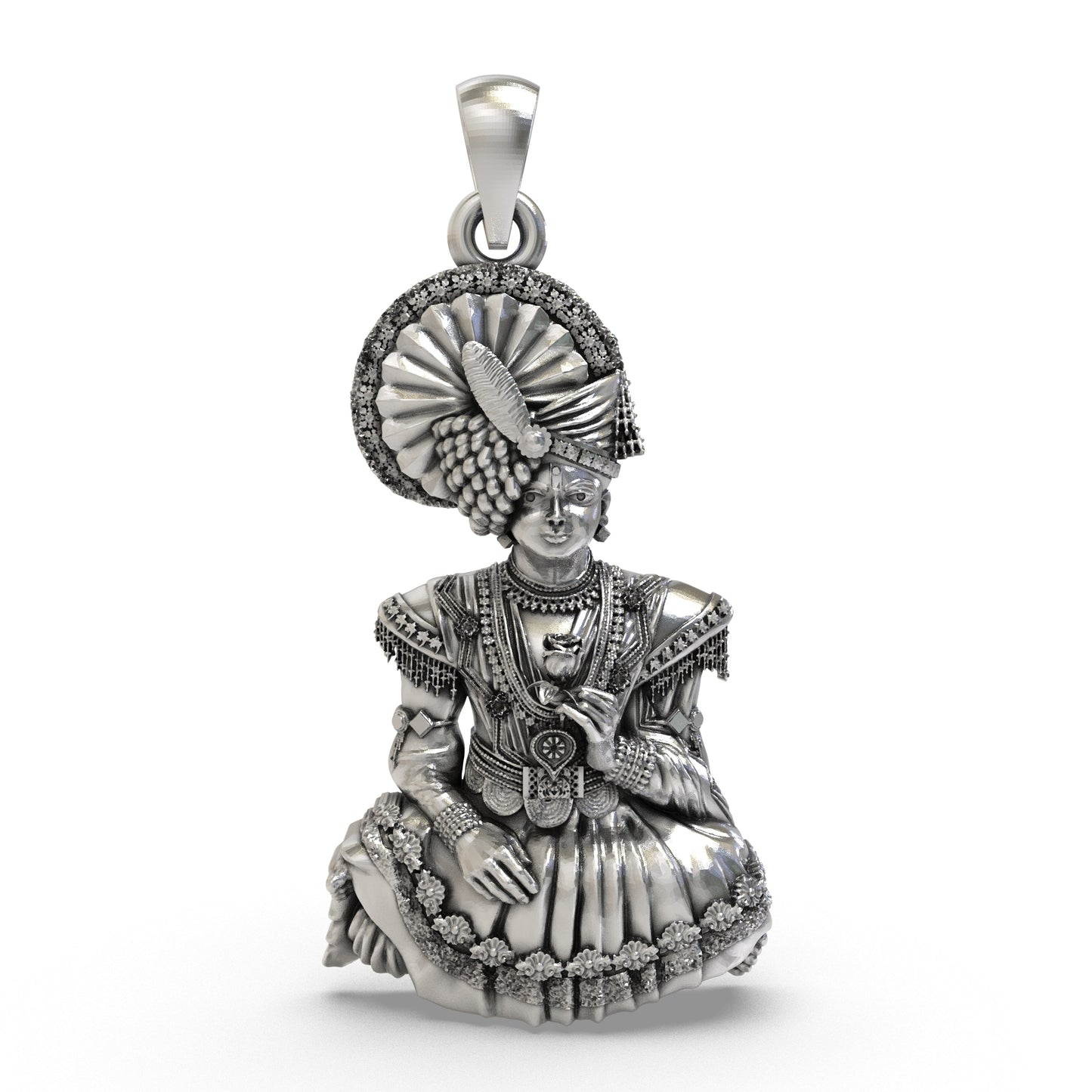 925 Silver Swaminarayan Bhagwan Pendant