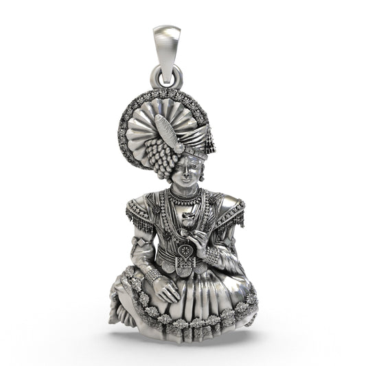 925 Silver Swaminarayan Bhagwan Pendant