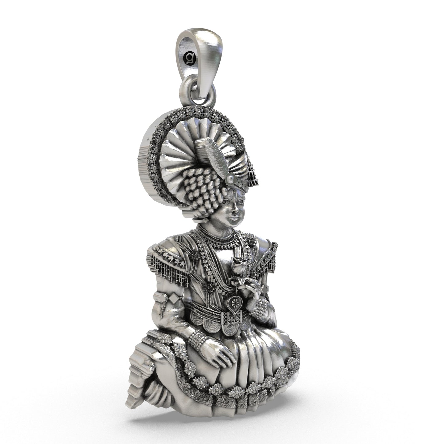 925 Silver Swaminarayan Bhagwan Pendant