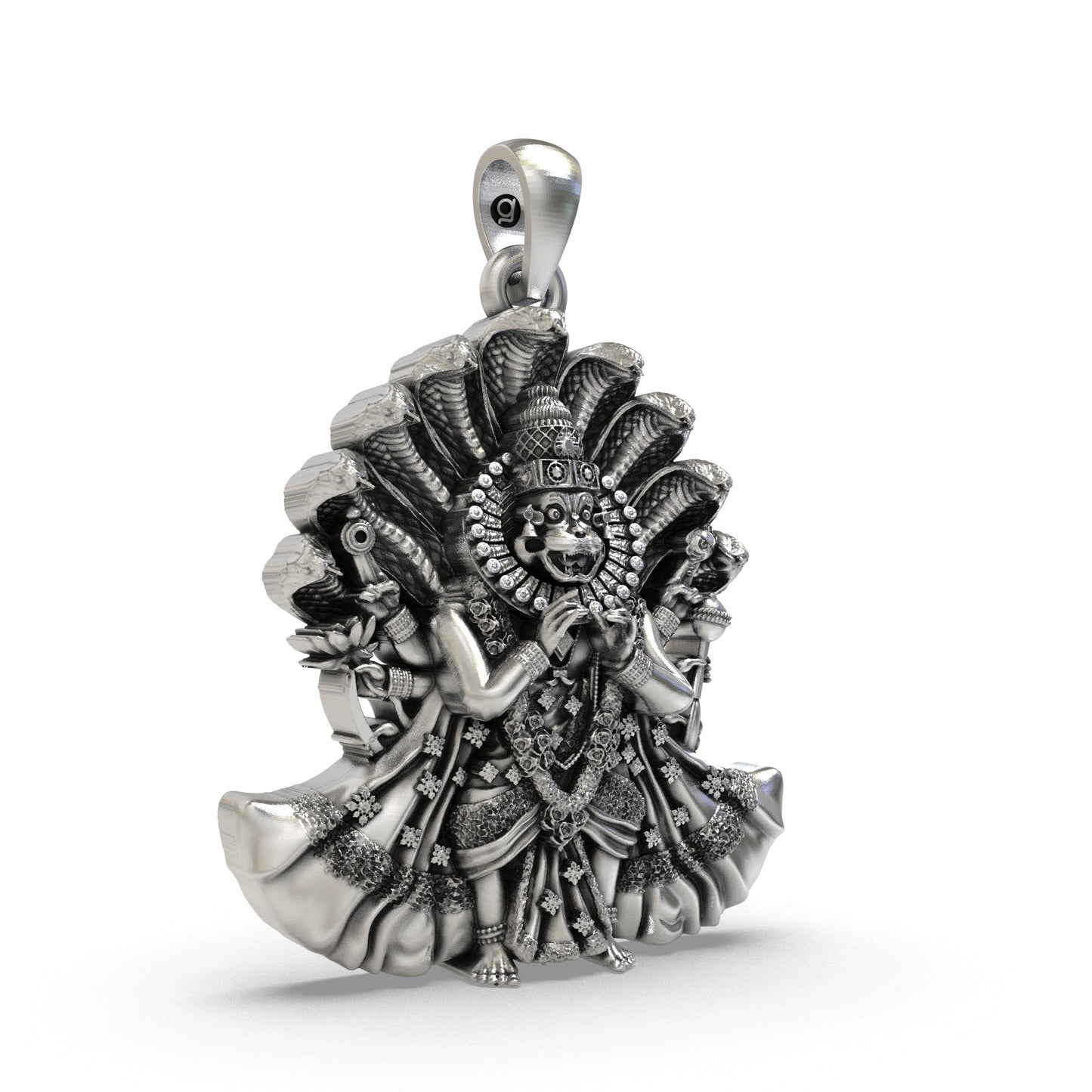 925 Silver Narsimha Bhagwan Pendant