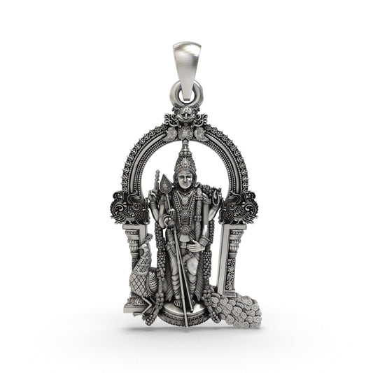 925 Silver Murugan Pendant – Divine Kavach | Lord Kartikeya Jewelry