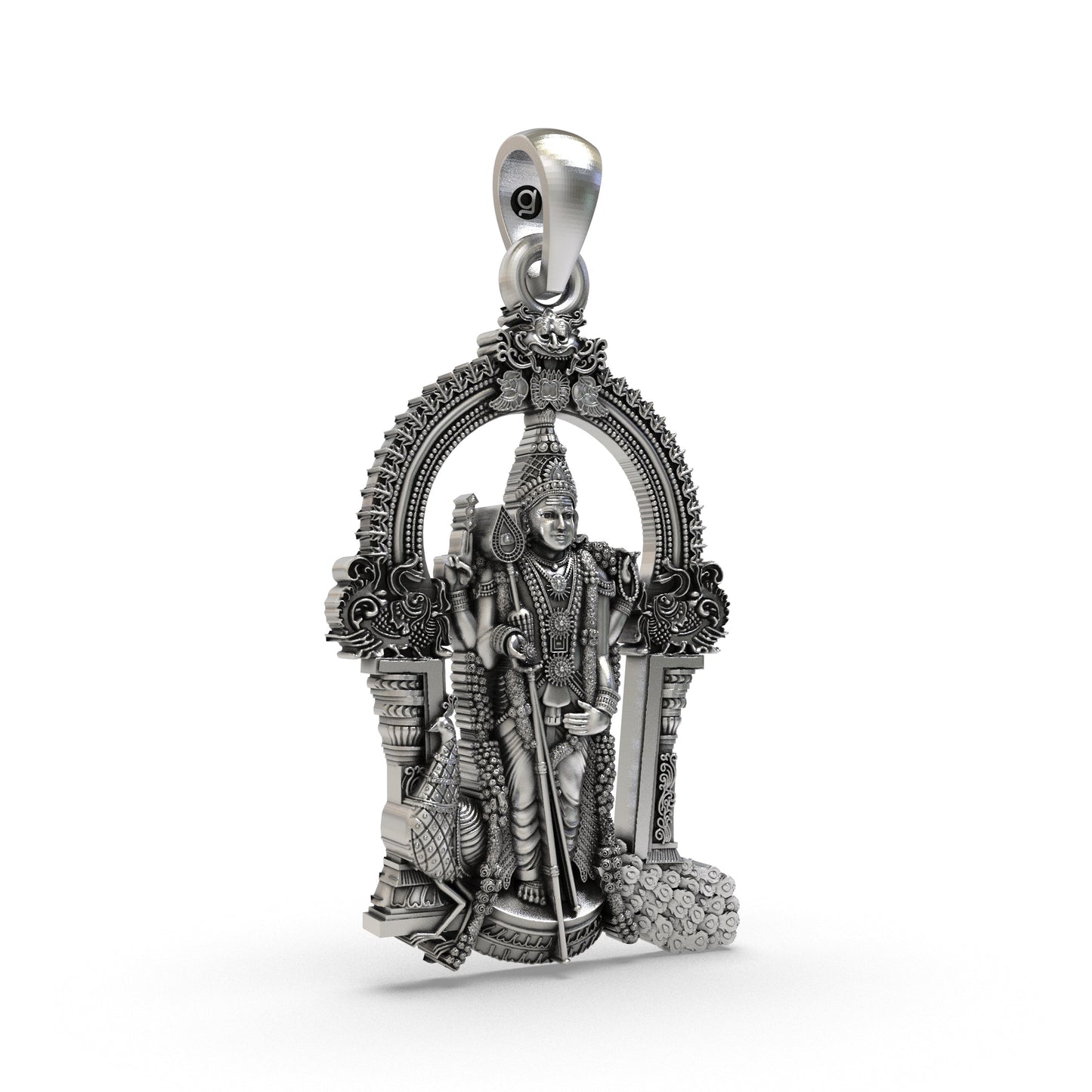 925 Silver Murugan Pendant – Divine Kavach | Lord Kartikeya Jewelry