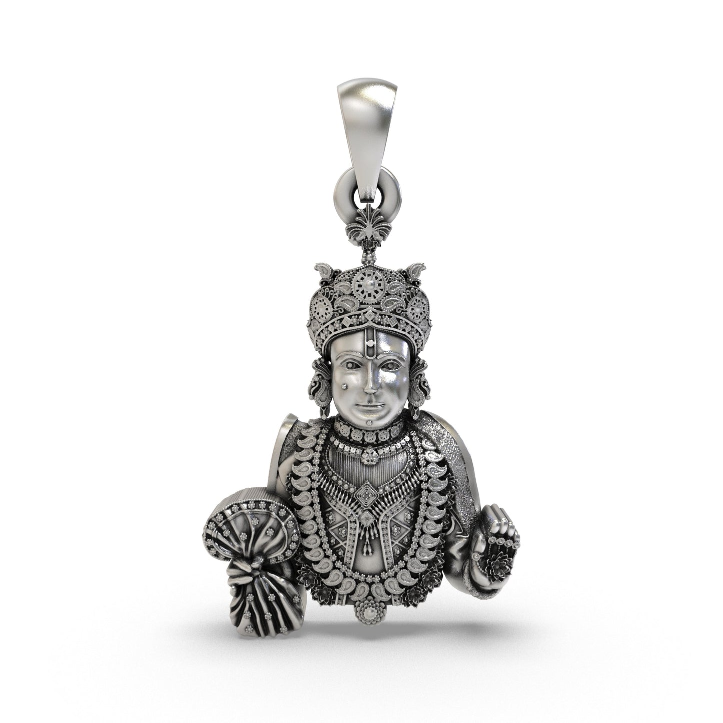 925 Silver Swaminarayan Pendant