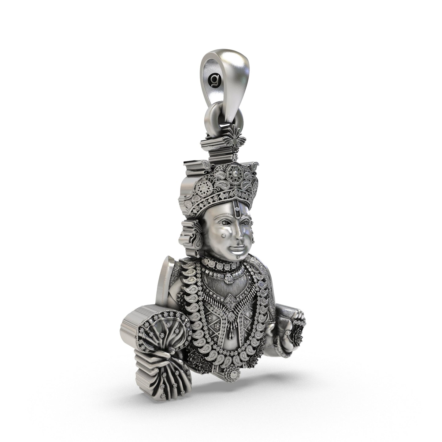 925 Silver Swaminarayan Pendant