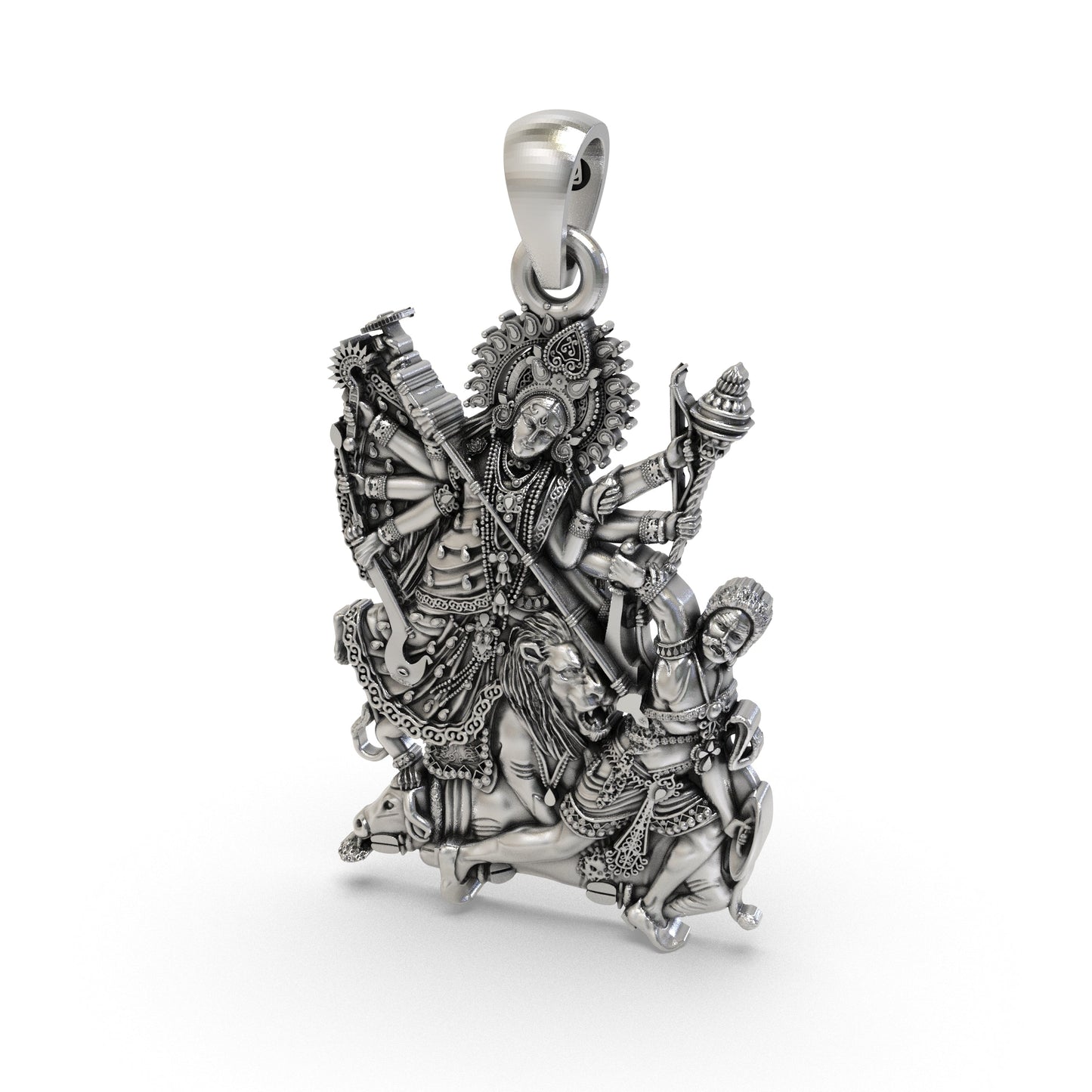 925 Silver Durga Maa Pendant – Divine Goddess Durga Locket for Protection & Blessings