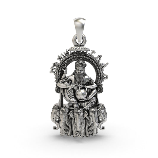 925 Silver Vishvakarman Pendant – Divine Architect of the Gods