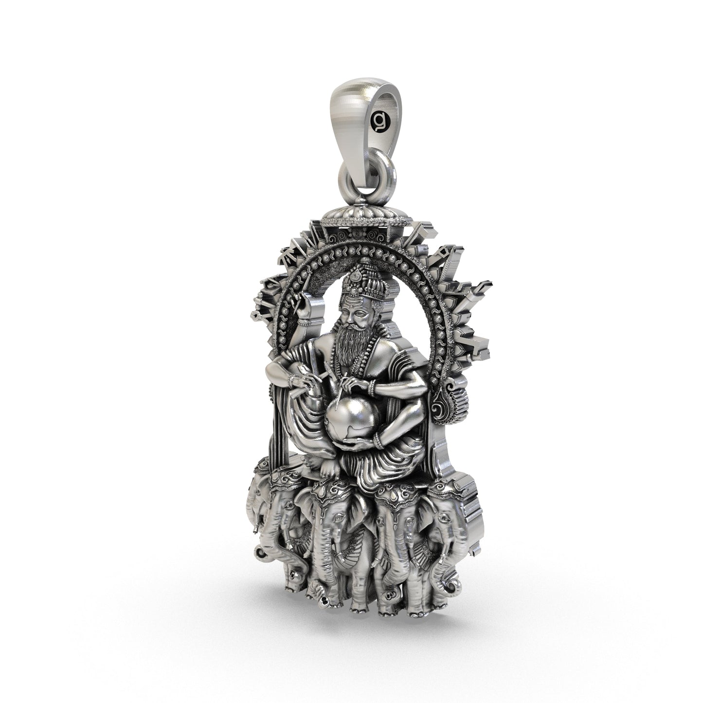925 Silver Vishvakarman Pendant – Divine Architect of the Gods