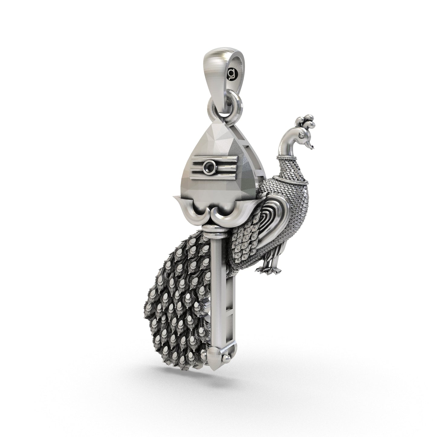 925 Silver The Vel with Peacock Pendant – Divine Protection & Power