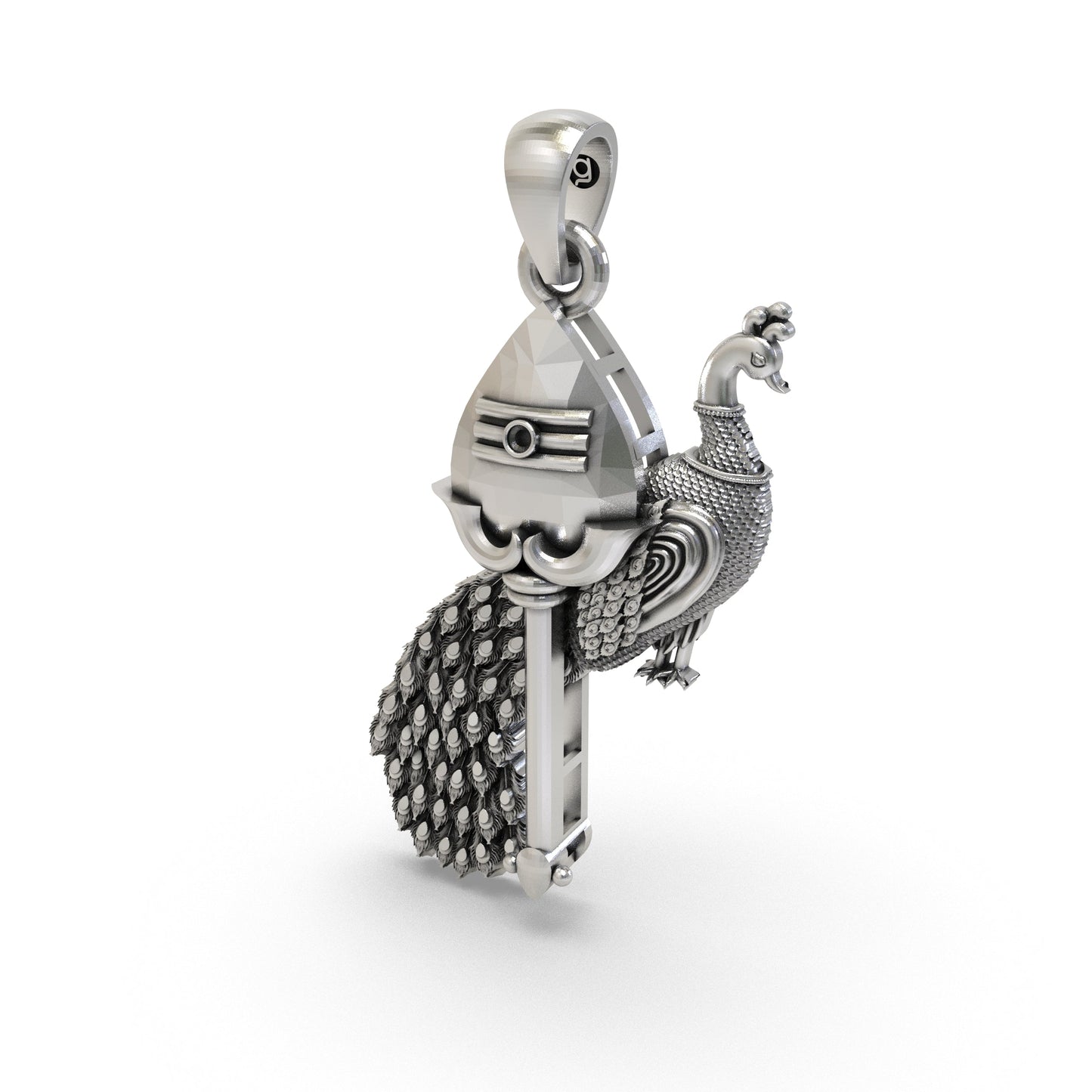 925 Silver The Vel with Peacock Pendant – Divine Protection & Power