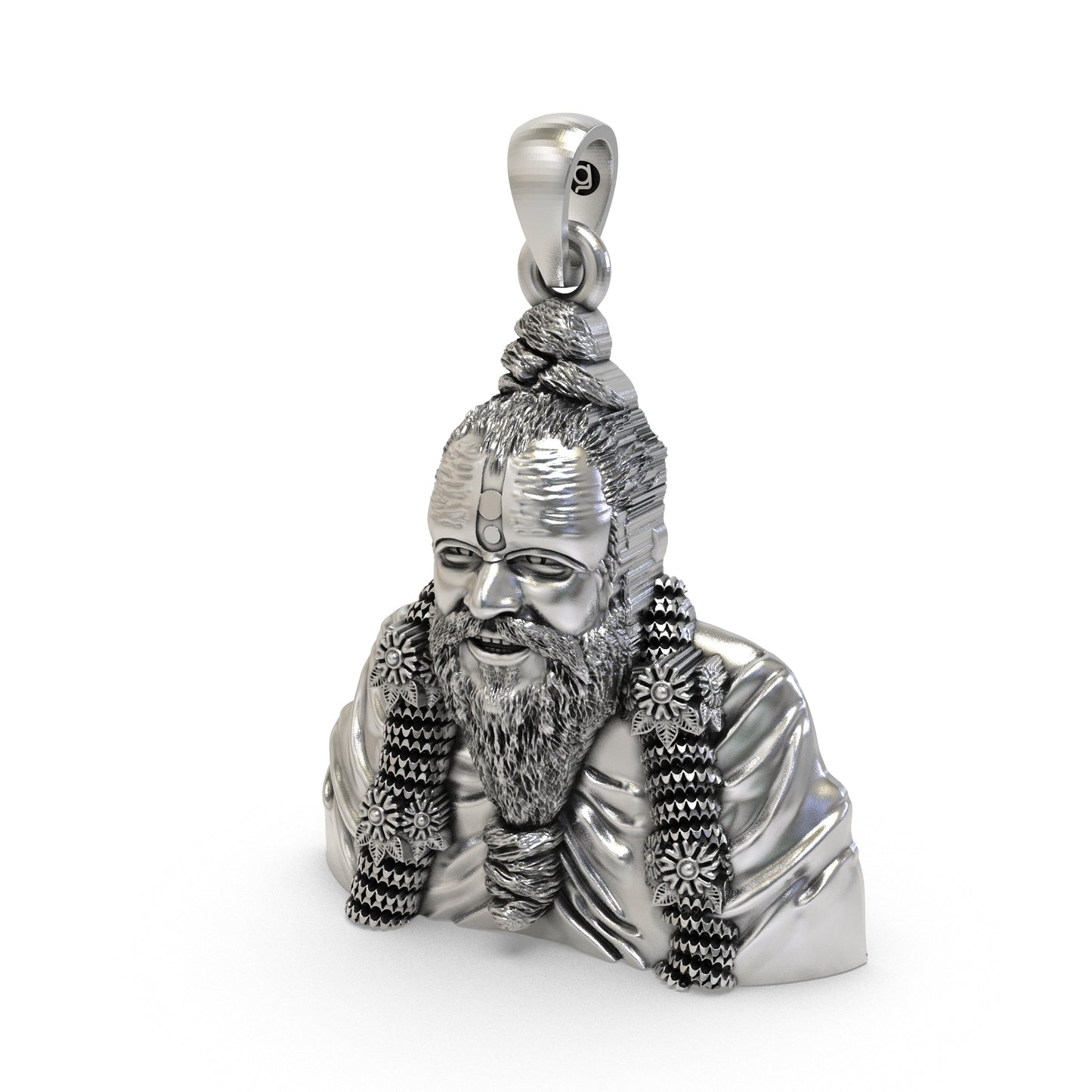 925 Silver Premanand Ji Maharaj Pendant – Spiritual Devotion & Blessings | Hindu Guru Locket