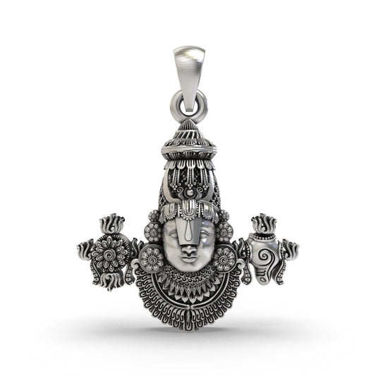 925 Silver Tirupati Balaji Pendant | Divine Lord Venkateswara Jewelry