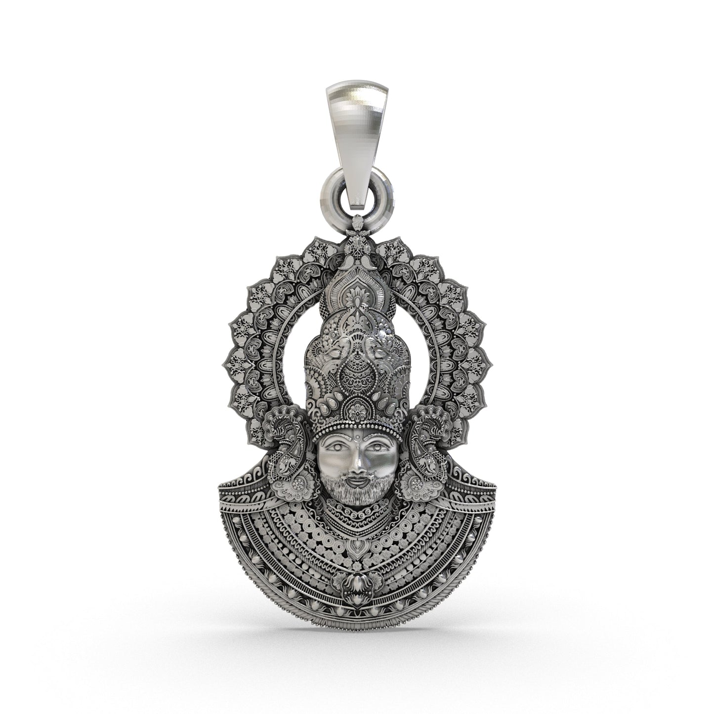 925 Silver Khatu Shyam Ji Pendant | Divine Lord Shyam Baba Locket