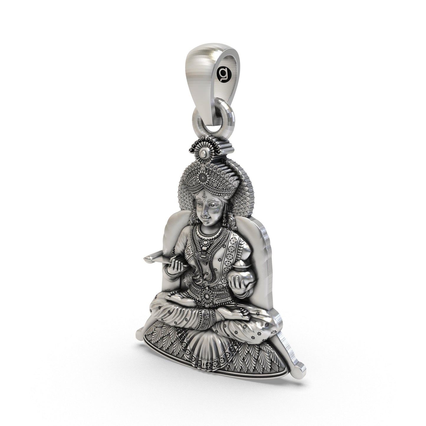 Annapurna Devi Pendant 925 Silver | Goddess of Nourishment | Hindu Devi Maa Locket | Spiritual Annapoorna Necklace for Men & Women | Indian Religious Jewelry