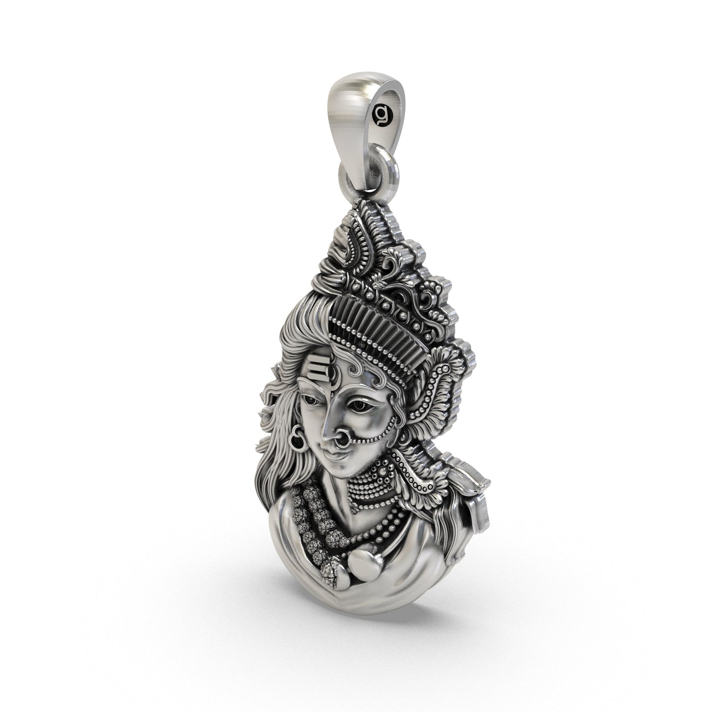Ardhanarishvara Pendant 925 Silver | Half Shiva Half Parvati Locket | Divine Masculine & Feminine Energy | Hindu God-Goddess Jewelry | Shiv Parvati Necklace