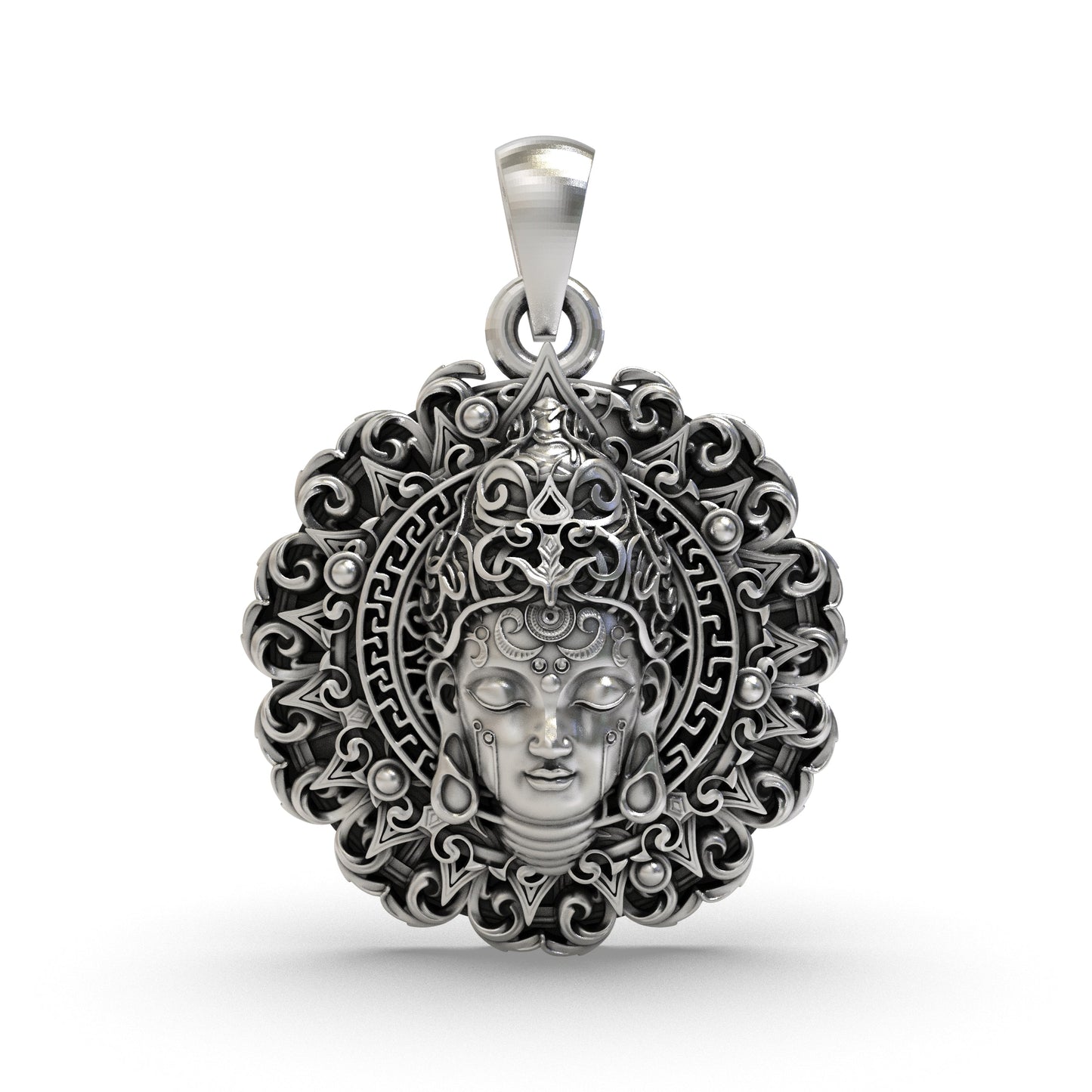 925 Silver Buddha Face Pendant | Spiritual Meditation Jewelry | Calm & Peaceful Buddhist Necklace | Handmade Sterling Silver Buddha Locket | Zen Jewelry for Men & Women