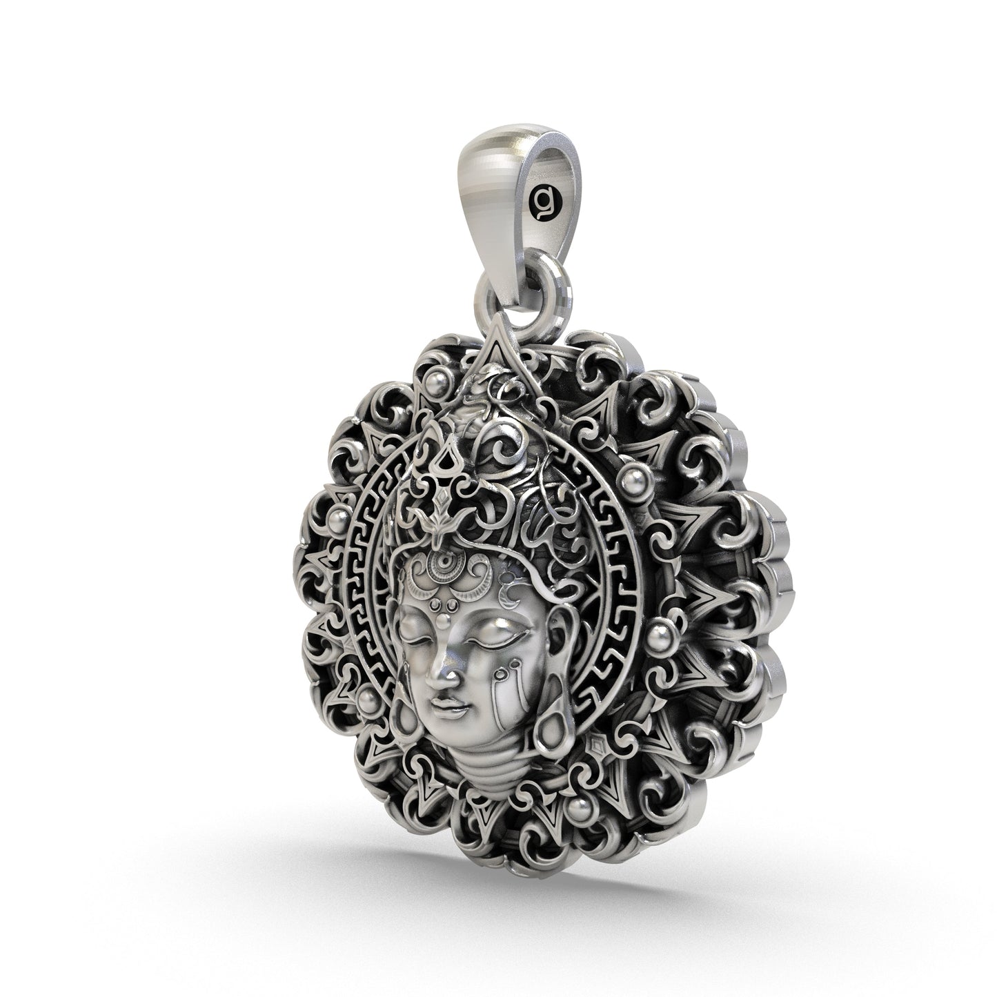 925 Silver Buddha Face Pendant | Spiritual Meditation Jewelry | Calm & Peaceful Buddhist Necklace | Handmade Sterling Silver Buddha Locket | Zen Jewelry for Men & Women