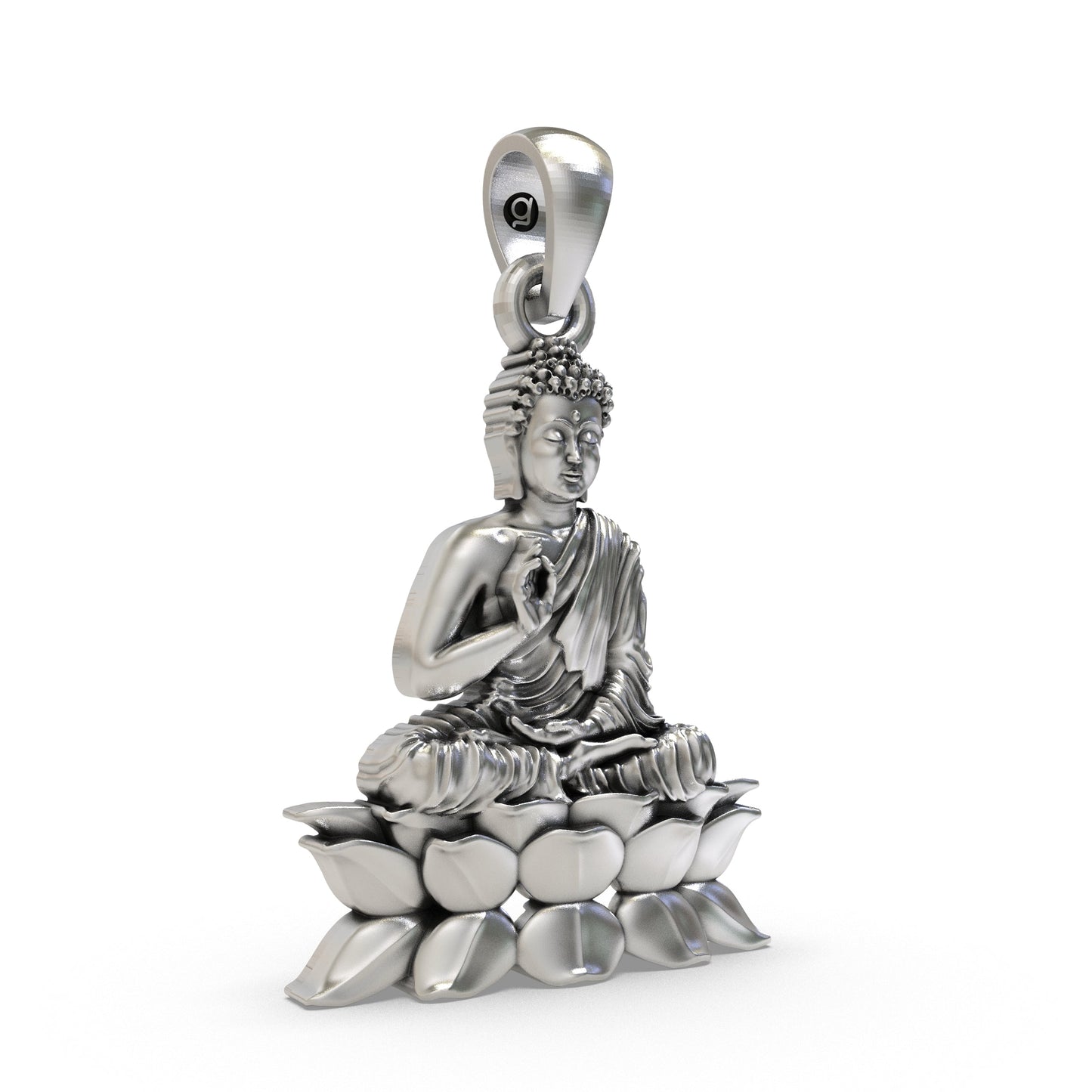 925 Silver Buddha on Lotus Pendant | Peaceful Meditation Jewelry | Buddhist Lotus Necklace for Men & Women | Handmade Spiritual Zen Charm | Sterling Silver Buddha Locket