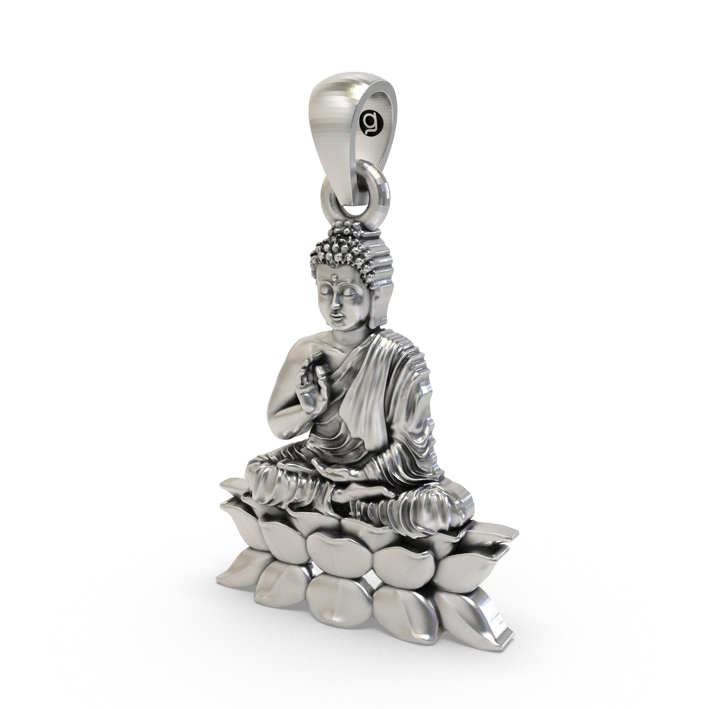 925 Silver Buddha on Lotus Pendant | Peaceful Meditation Jewelry | Buddhist Lotus Necklace for Men & Women | Handmade Spiritual Zen Charm | Sterling Silver Buddha Locket