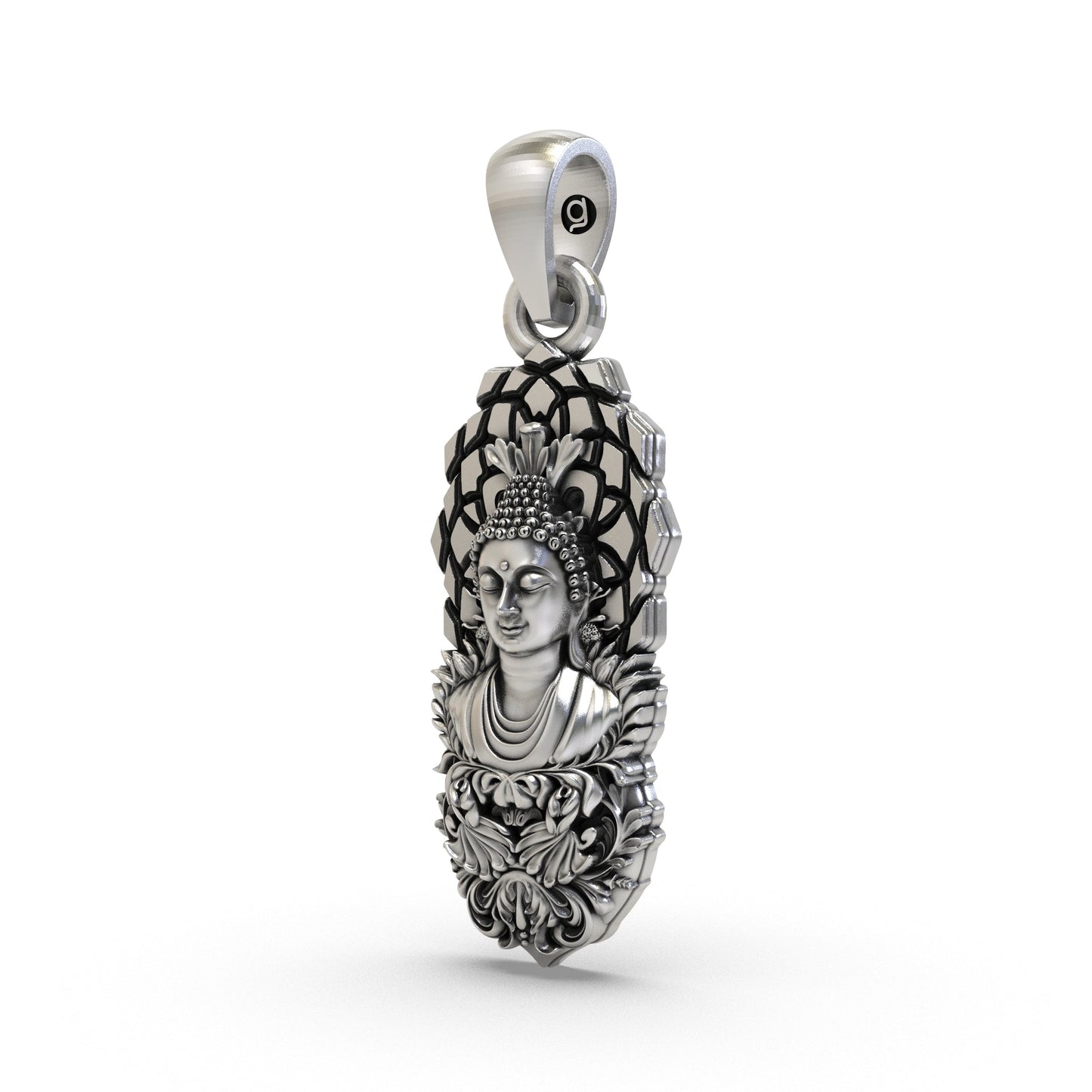 925 Silver Buddha Pendant | Peaceful Meditation Jewelry for Men & Women | Handmade Sterling Silver Buddhist Necklace | Spiritual Zen Charm
