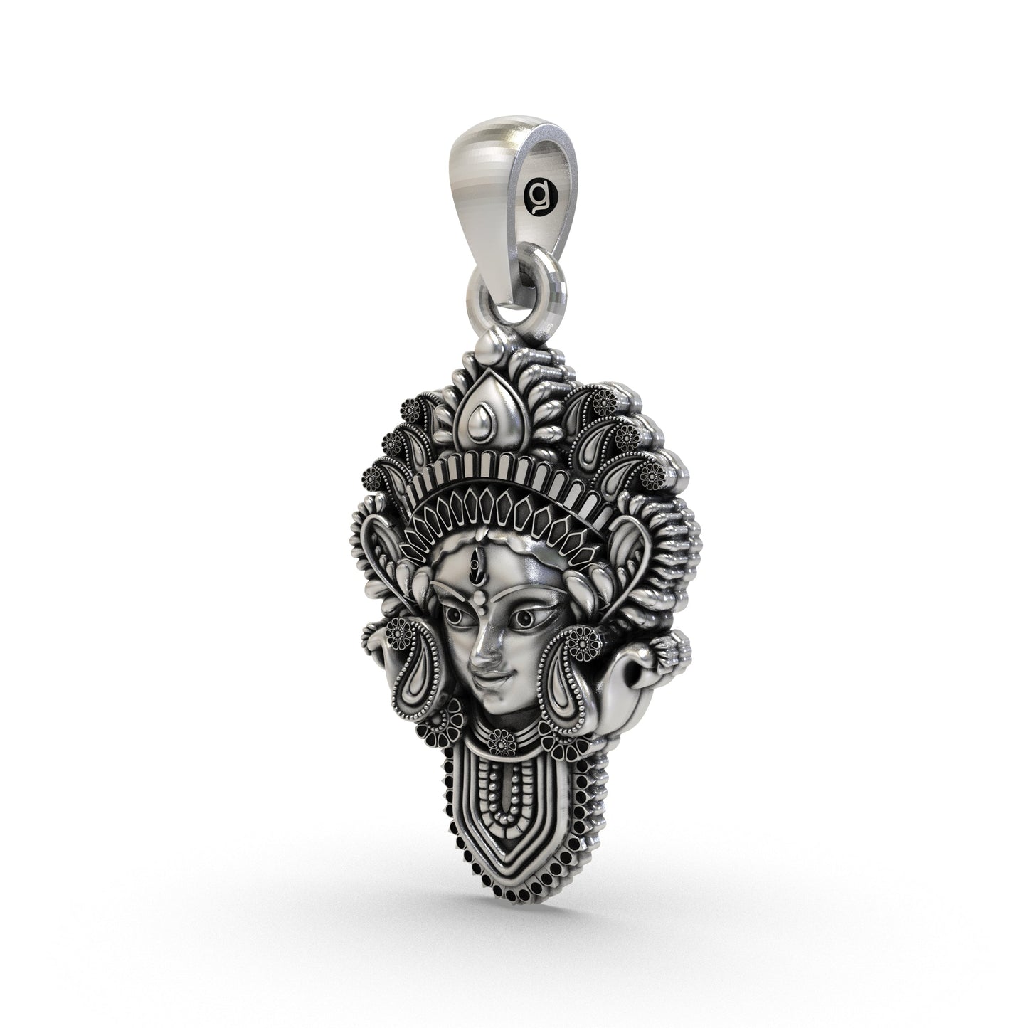 925 Silver Durga Maa Face Pendant | Divine Shakti Jewelry | Powerful Protection Amulet for Men & Women