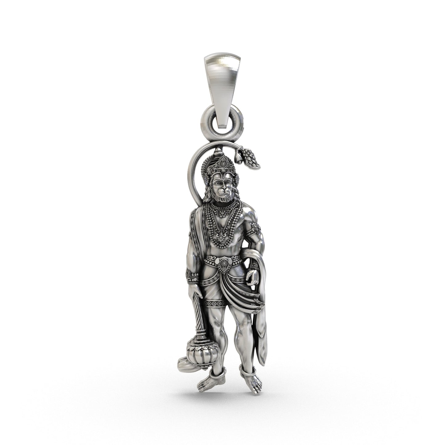 925 Silver Hanumanji Pendant | Bajrangbali Locket for Strength & Protection | Hindu God Jewelry for Men & Women