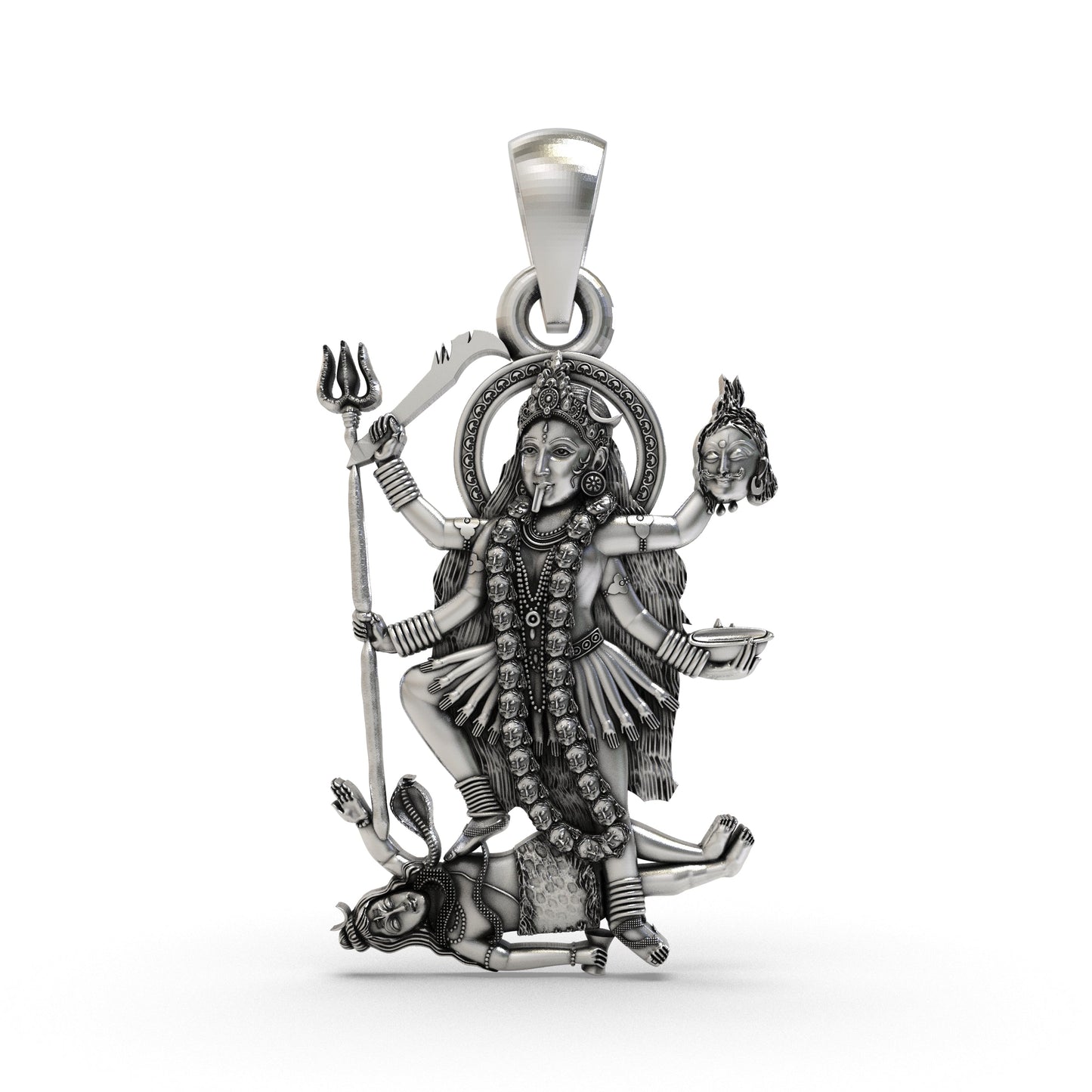 925 Silver Kalimaa Pendant | Fierce Hindu Goddess Kali Ma Locket | Spiritual Jewelry for Protection & Power