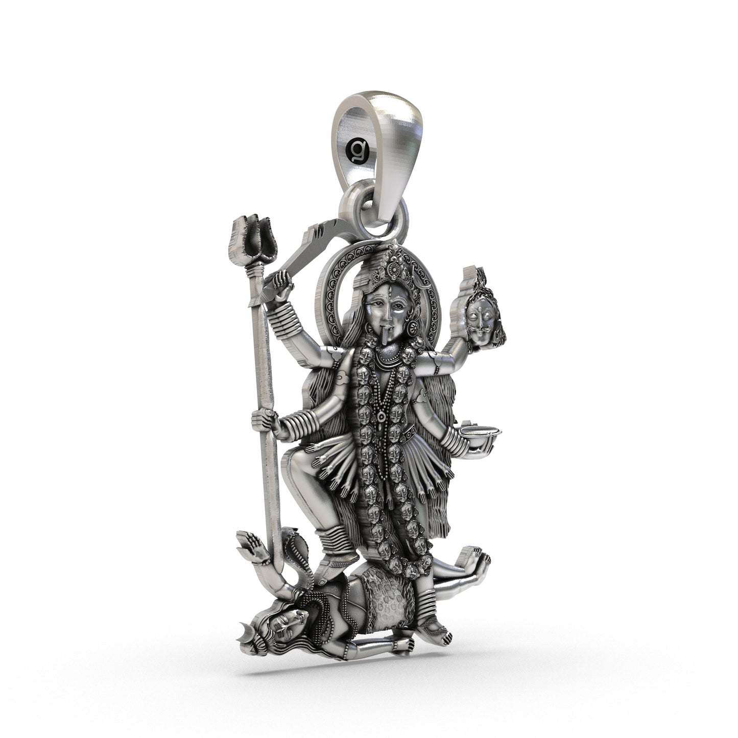 925 Silver Kalimaa Pendant | Fierce Hindu Goddess Kali Ma Locket | Spiritual Jewelry for Protection & Power