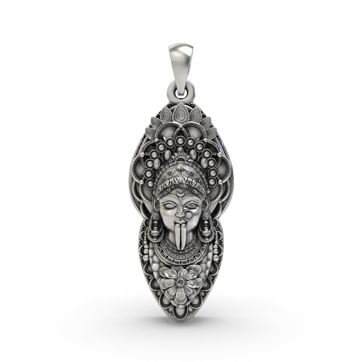 925 Silver Kalimaa Face Pendant | Fierce Goddess Kali Ma Locket | Spiritual Jewelry for Protection & Power