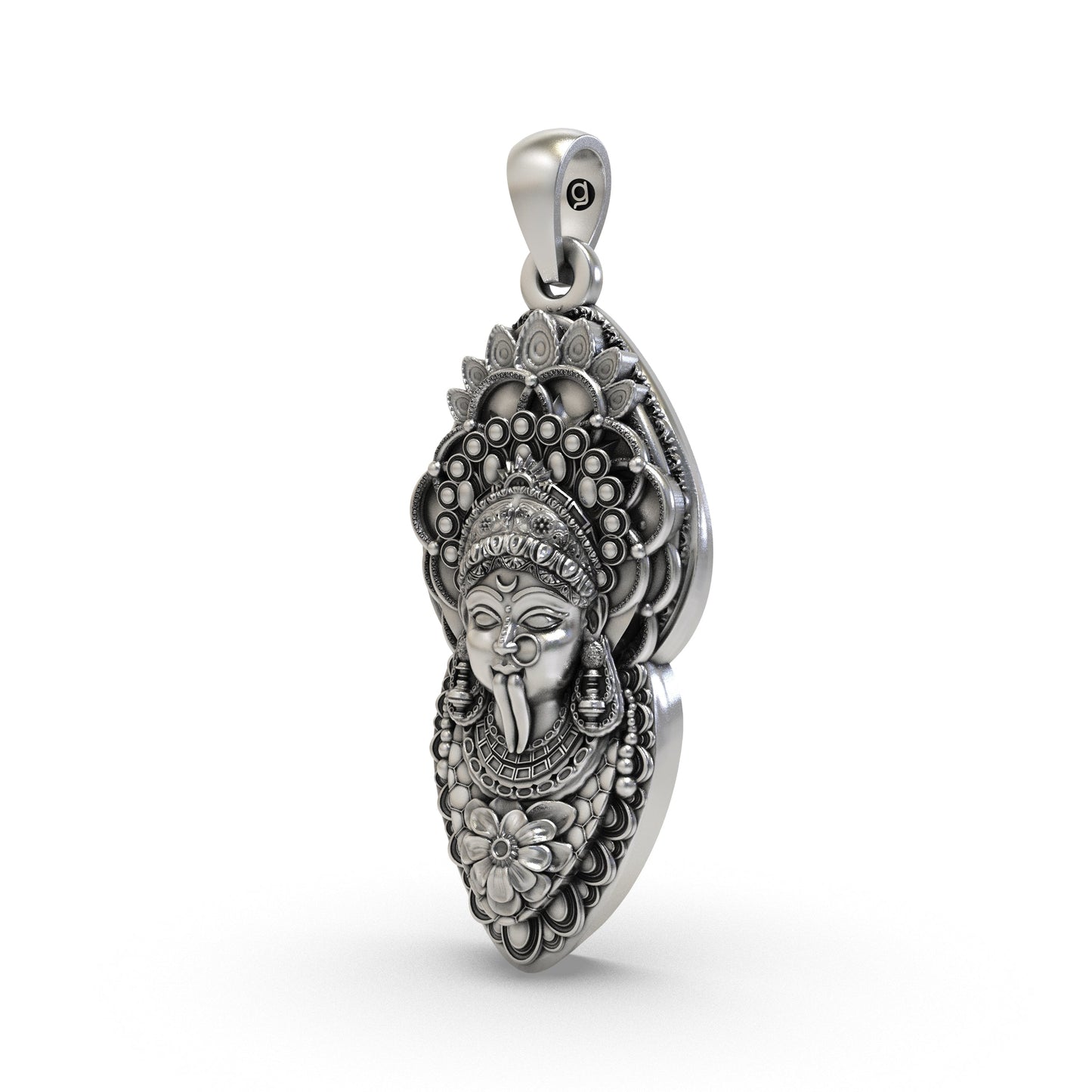 925 Silver Kalimaa Face Pendant | Fierce Goddess Kali Ma Locket | Spiritual Jewelry for Protection & Power