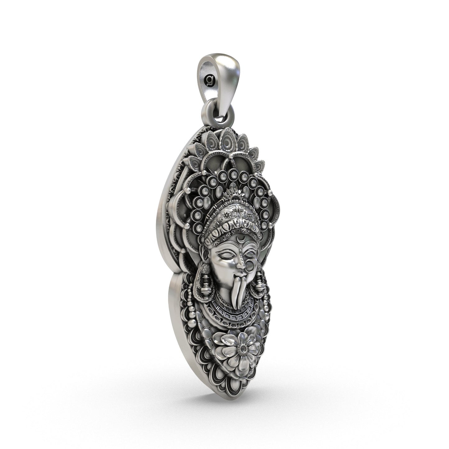 925 Silver Kalimaa Face Pendant | Fierce Goddess Kali Ma Locket | Spiritual Jewelry for Protection & Power