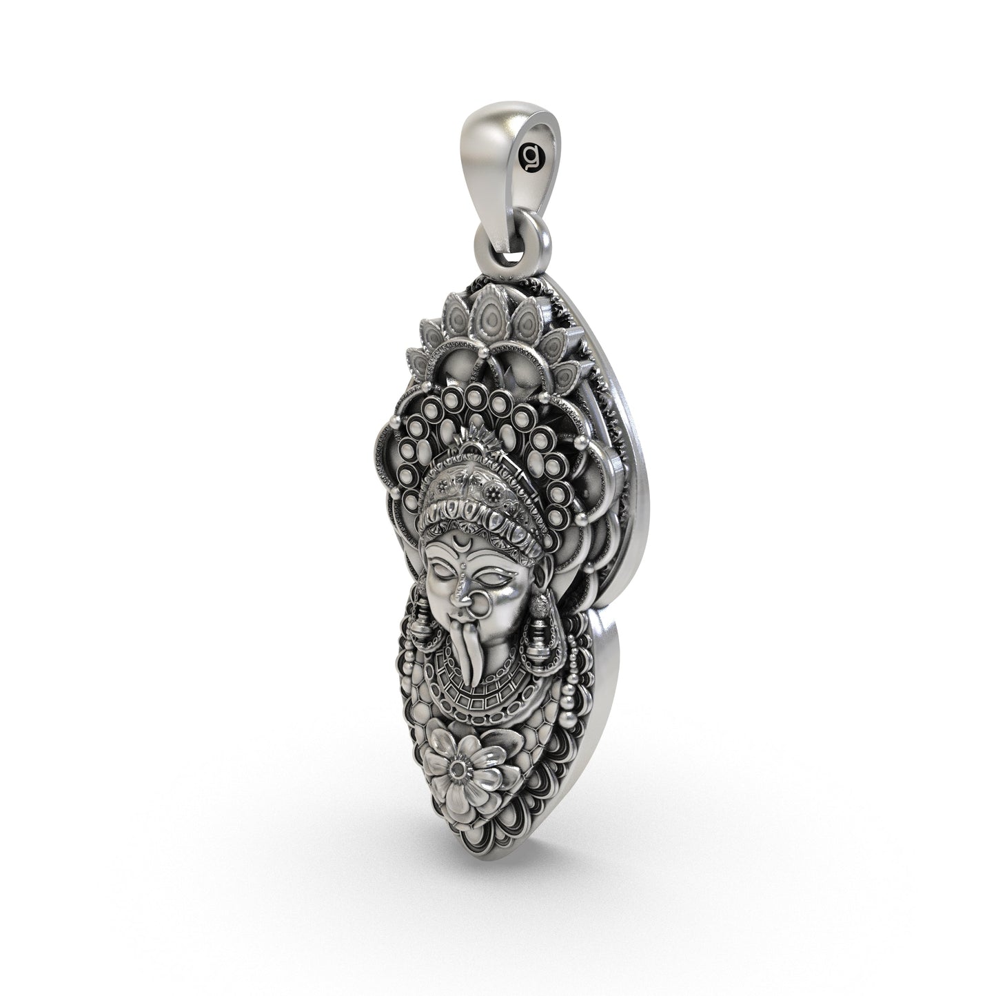 925 Silver Kalimaa Face Pendant | Fierce Goddess Kali Ma Locket | Spiritual Jewelry for Protection & Power