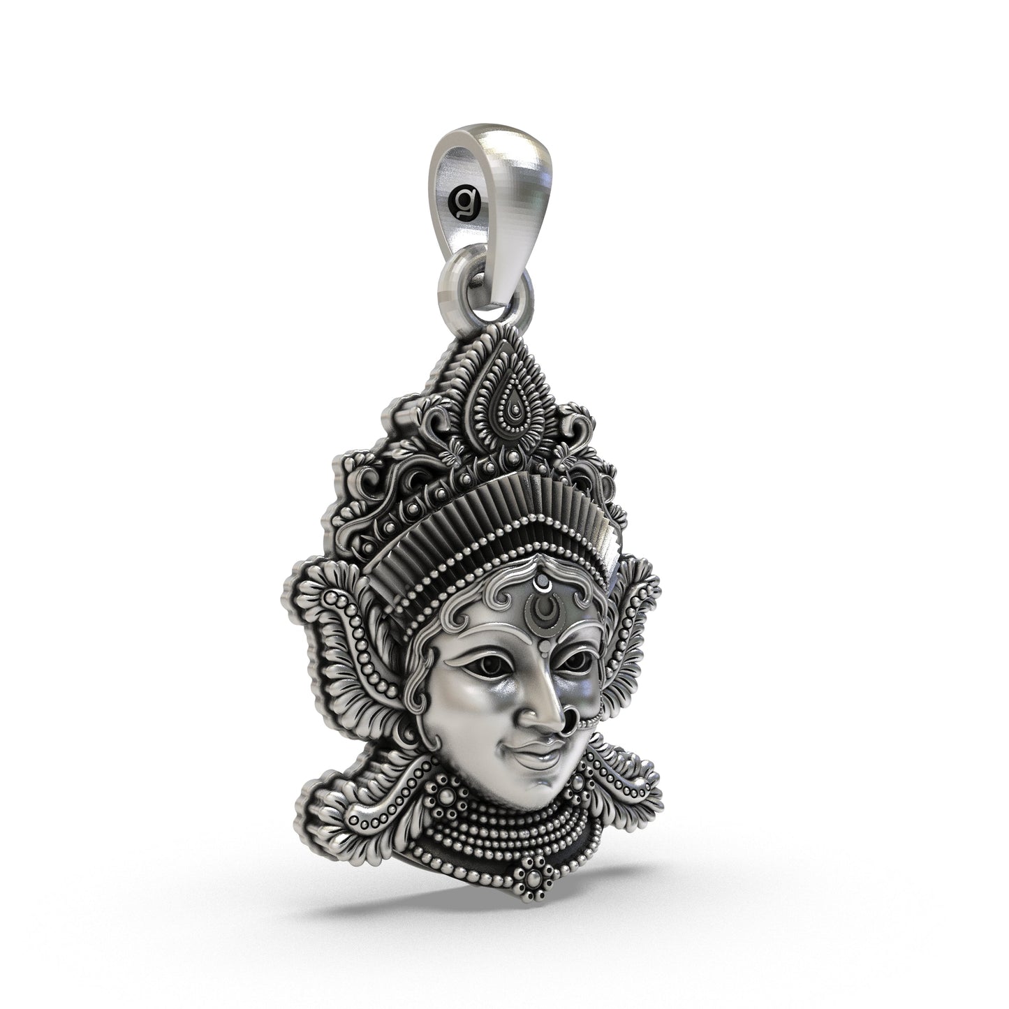 925 Silver Lakshmi Maa Face Pendant | Goddess Laxmi Devi Jewelry for Wealth & Prosperity | Hindu Spiritual Necklace for Men & Women