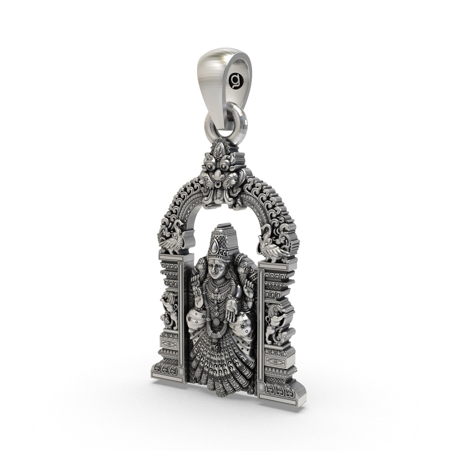 925 Silver Alamelu Manga Padmavathi Devi Pendant | Lakshmi Avatar Jewelry for Wealth & Prosperity | South Indian Temple Style Goddess Pendant