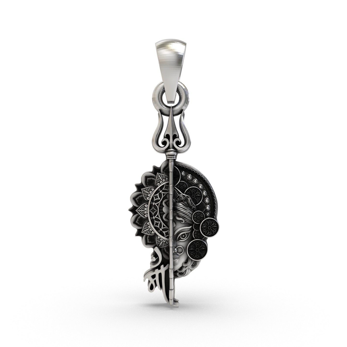 925 Silver Maa Pendant | Powerful Hindu Goddess Pendant for Protection & Blessings | Devotional Temple Jewelry for Women & Men