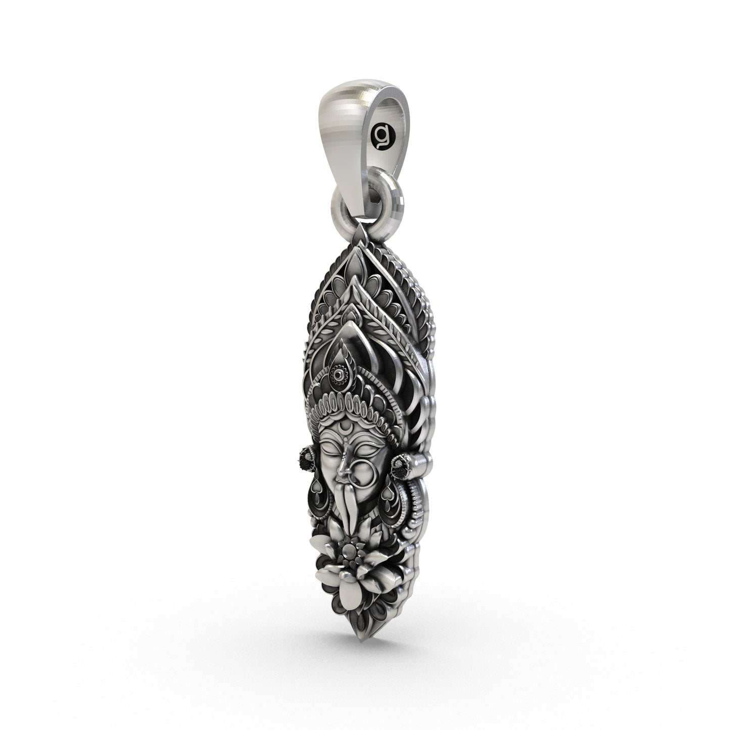 925 Silver Kalimaa Face Pendant | Fierce Goddess Kali Pendant for Power & Protection | Handmade Hindu Spiritual Jewelry