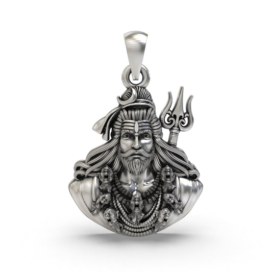 925 Silver Shiva Face Pendant | Mahadev Bholenath Pendant for Men & Women | Handmade Hindu God Jewelry | Shivji Face Amulet for Protection & Strength