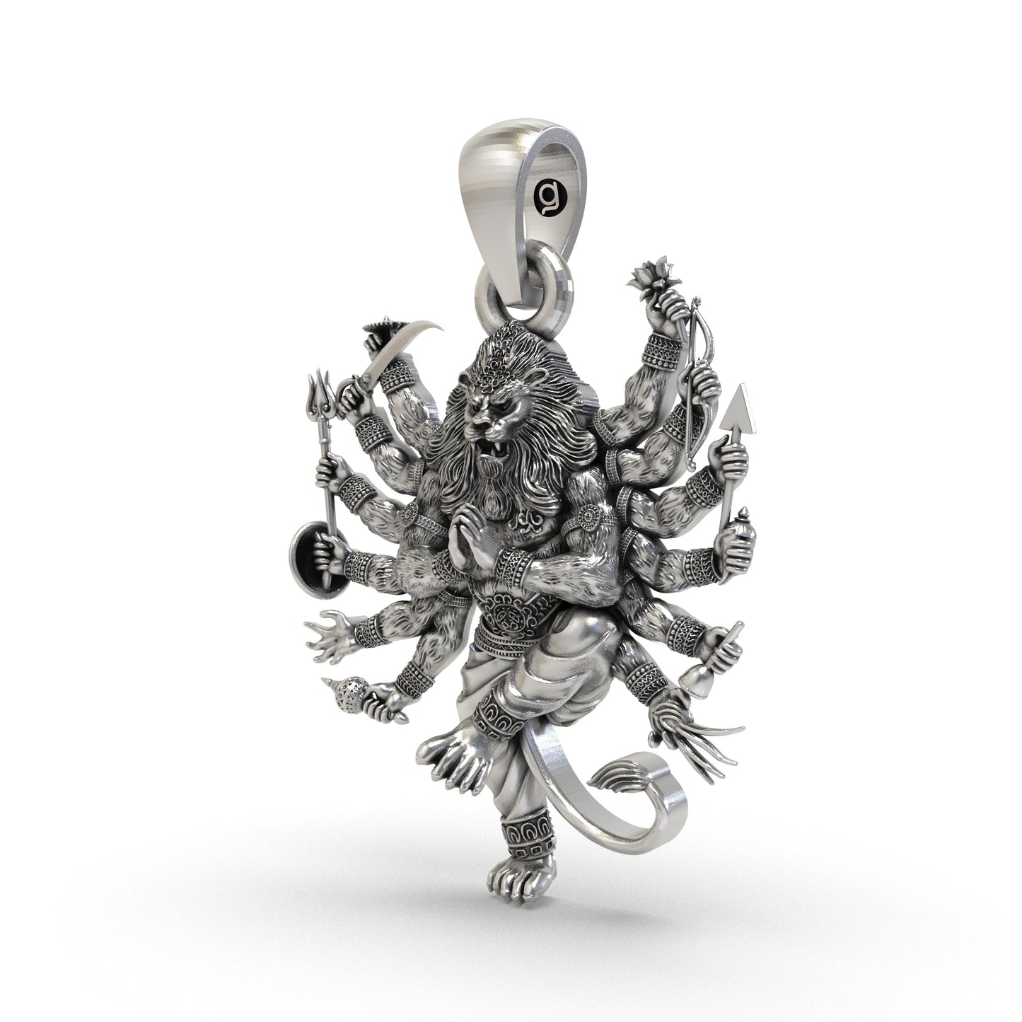 925 Silver Narsimha Bhagwan Pendant | Divine Lord Narsimha Pendant for Protection & Strength | Handcrafted Hindu God Pendant | Spiritual Pendant for Men & Women