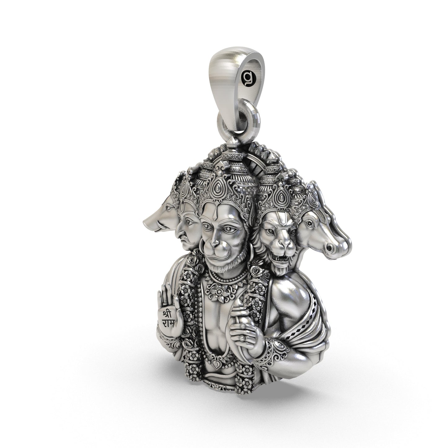 925 Silver Panchmukhi Hanumanji Pendant for Protection & Strength - Divine Hindu God Jewelry