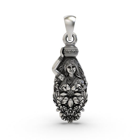 925 Silver Radhaji Pendant - Divine Goddess Radha Jewelry for Love & Devotion