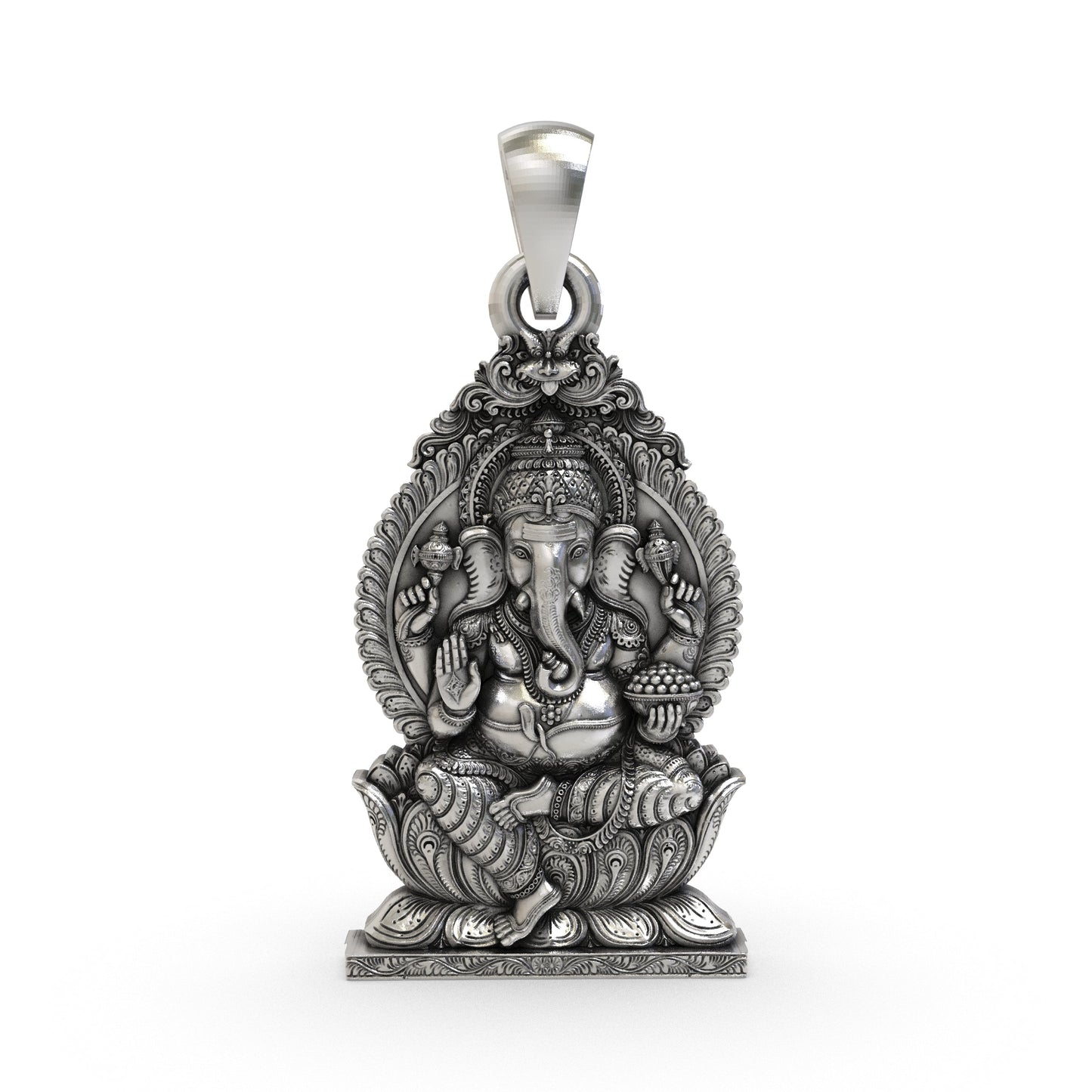 925 Silver Ganpati Pendant | Lord Ganesha Jewelry | Hindu God Pendant for Men & Women | Spiritual Ganesh Locket | Handmade Sterling Silver Pendant