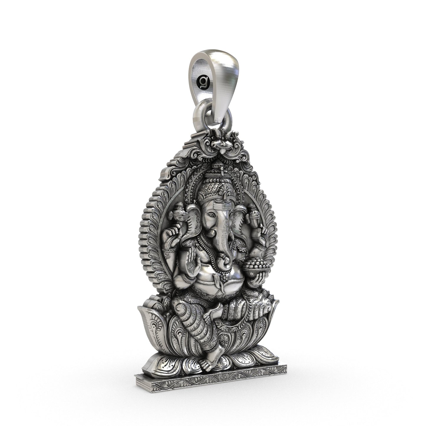925 Silver Ganpati Pendant | Lord Ganesha Jewelry | Hindu God Pendant for Men & Women | Spiritual Ganesh Locket | Handmade Sterling Silver Pendant